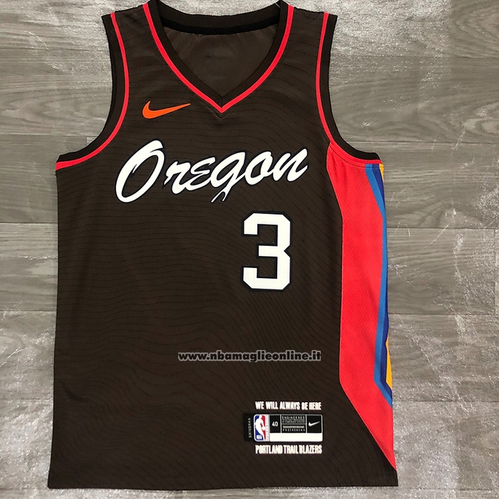 Maglia Portland Trail Blazers CJ McCollum #3 Citta 2020-21 Marrone